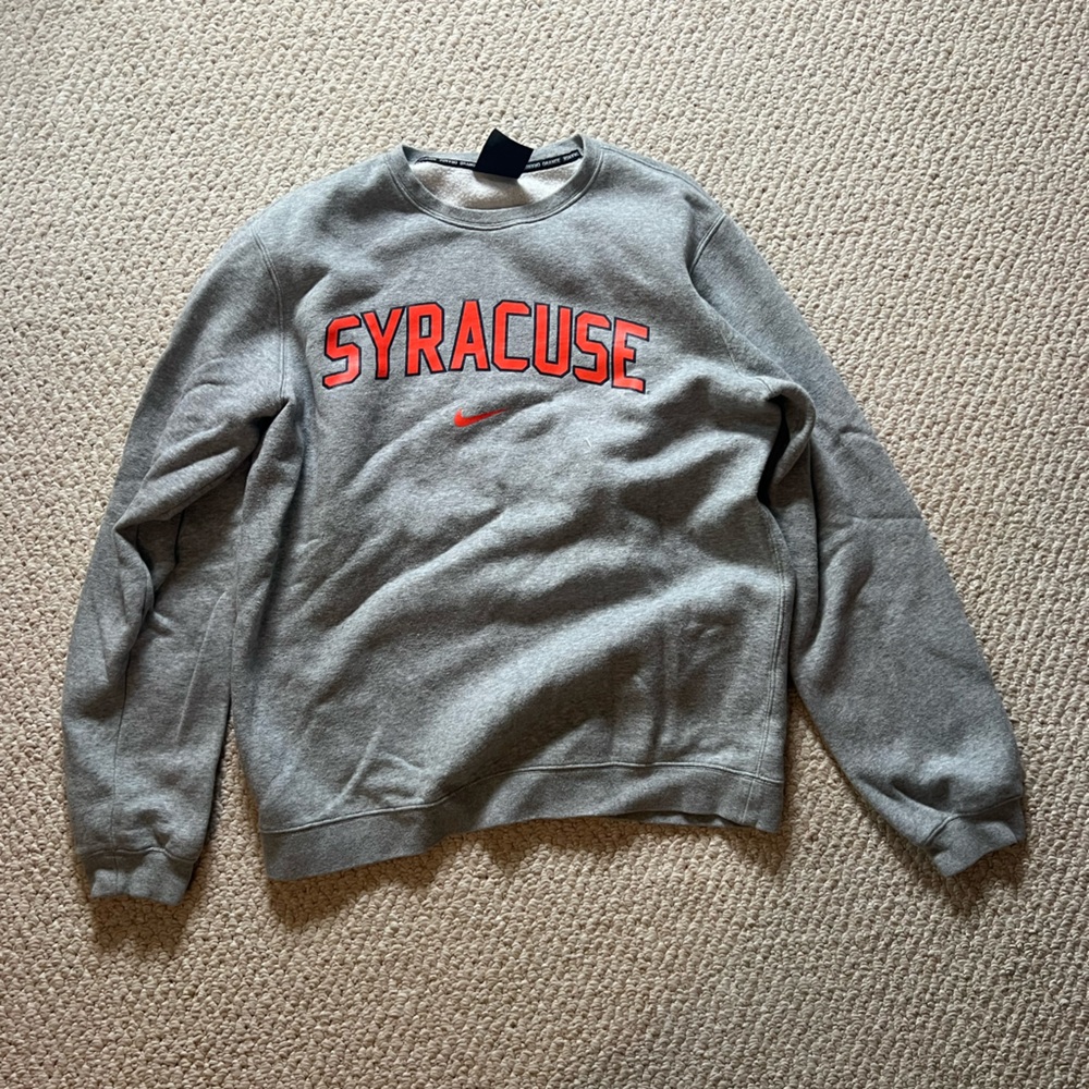 Men’s Nike Syracuse Crewneck Sweatshirt Gray Size Medium